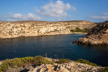 Obraz premium View of Cala Galera in the summer season. Lampedusa