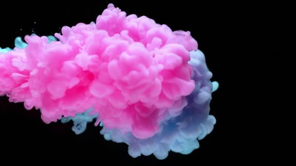 Super slowmotion shot of color inks in water. Shot with high speed camera at 4K.