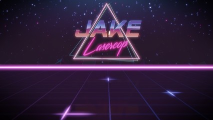 first name Jake in synthwave style © Destrosvet