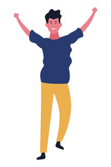 Happy man dancing cartoon