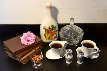 Tea items and books