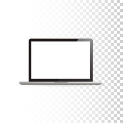 Realistic vector devices on a isolated white background.Vector mockup. Blank laptop template. Vector illustration