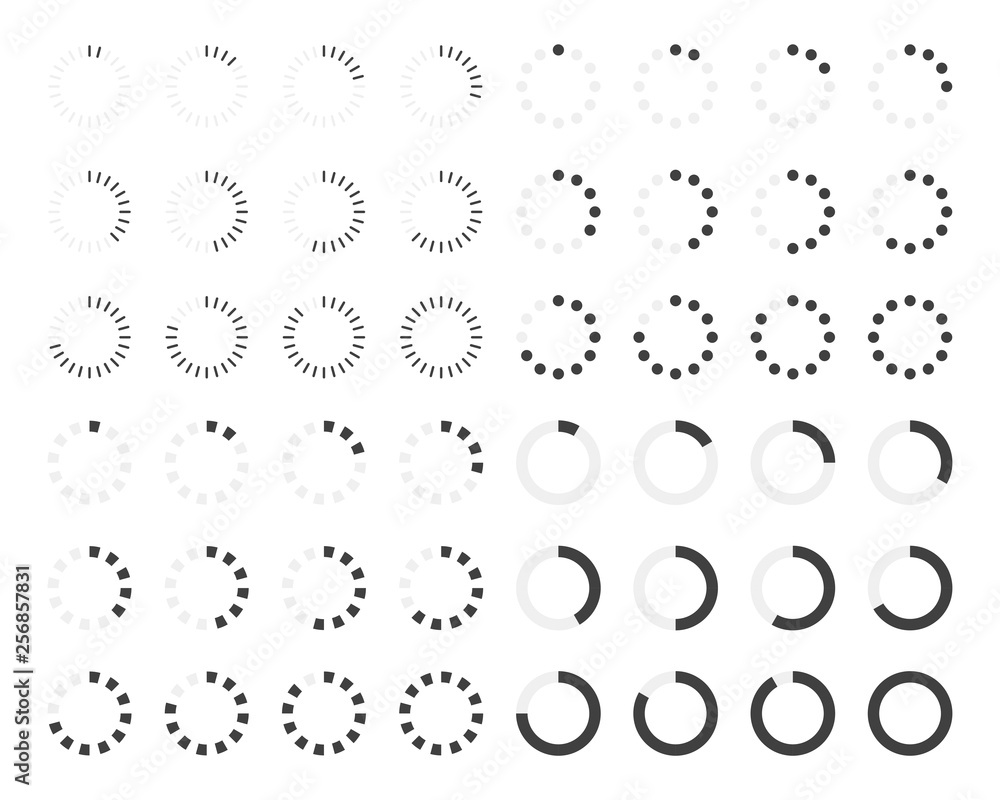 Aufkleber Loading icon. Load set. Upload icons. Loading bar. Loader set. - vector