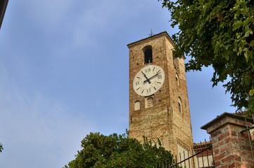 Neive, Italy, the clock tower