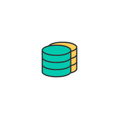 Database icon design. Essential icon vector design