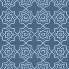 Seamless Patterns, AbstractGeometric Texture. Ornament For Interior Design, Greeting Cards, Birthday Or Wedding Invitations, Paper Print. Ethnic Background In East Style. Pastel blue color