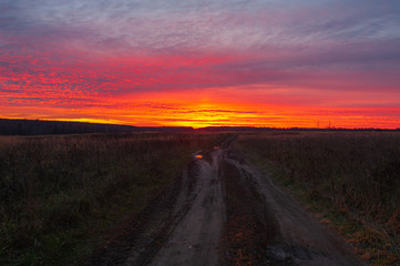 красный закат