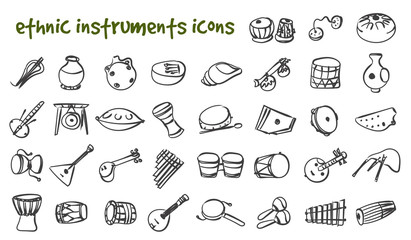 ethnic musical instruments set
