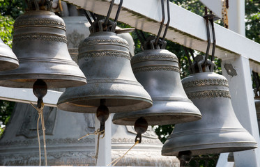 Church bell, several Church bells, bell ringing
