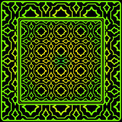 Obraz premium Geometric Pattern. Vector Illustration. Design For Printing, Presentation, Textile Industry. Black green color