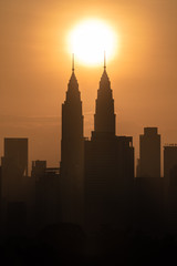 Skyline of Kuala Lumpur, Malaysia during sunrise