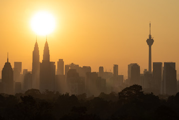 Skyline of Kuala Lumpur, Malaysia during sunrise