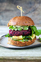Vegan beetroot burger