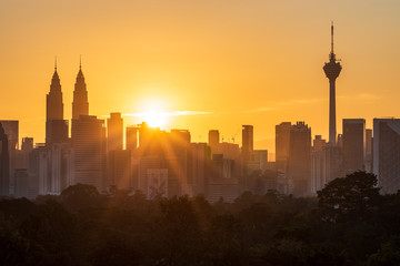 Fototapeta na wymiar Skyline of Kuala Lumpur, Malaysia during sunrise