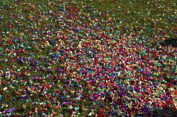 confetti on grass