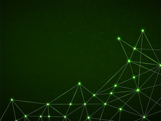 Abstract geometric background with glowing connecting dots and lines. Modern technology concept. Polygonal structure