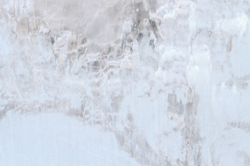 Frosty patterns on a frozen ice box in the early morning