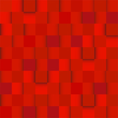 Abstract red geometric background from squares. Vector