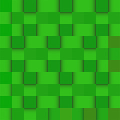Abstract green geometric background from squares. Vector
