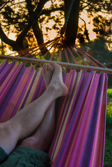Boy on a hammock during a relaxing time