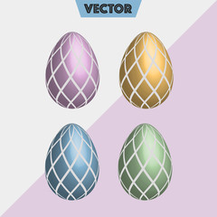 Pastel 3D Vector Easter Eggs diamond shapes