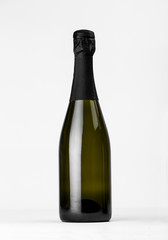 Champagne bottle isolated with color hood for label concept and more tools.