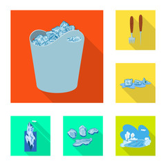 Isolated object of texture  and frozen  sign. Set of texture  and transparent  vector icon for stock.