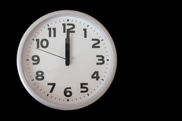 Watch black and white on a black background, showing 12 o'clock