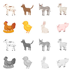 Isolated object of breeding and kitchen  symbol. Set of breeding and organic  vector icon for stock.