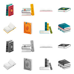 Vector design of training and cover symbol. Collection of training and bookstore  stock vector illustration.