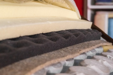 Mattress filler. Coconut coir, Nature para latex rubber, memory foam independent spring
