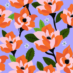 Floral seamless pattern background vector illustration