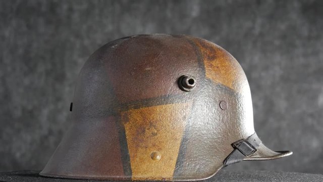 antique wwi german helmet spinning