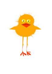 Cute little cartoon chicken, vector illustration