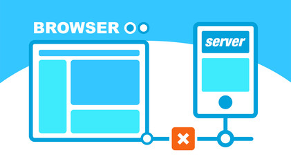 Browser, server - error icons