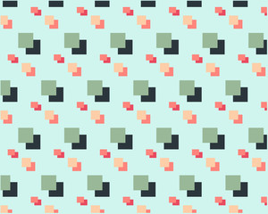 green orange large small squares on light background