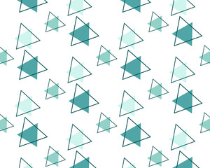 repeating pattern of green triangles on white background