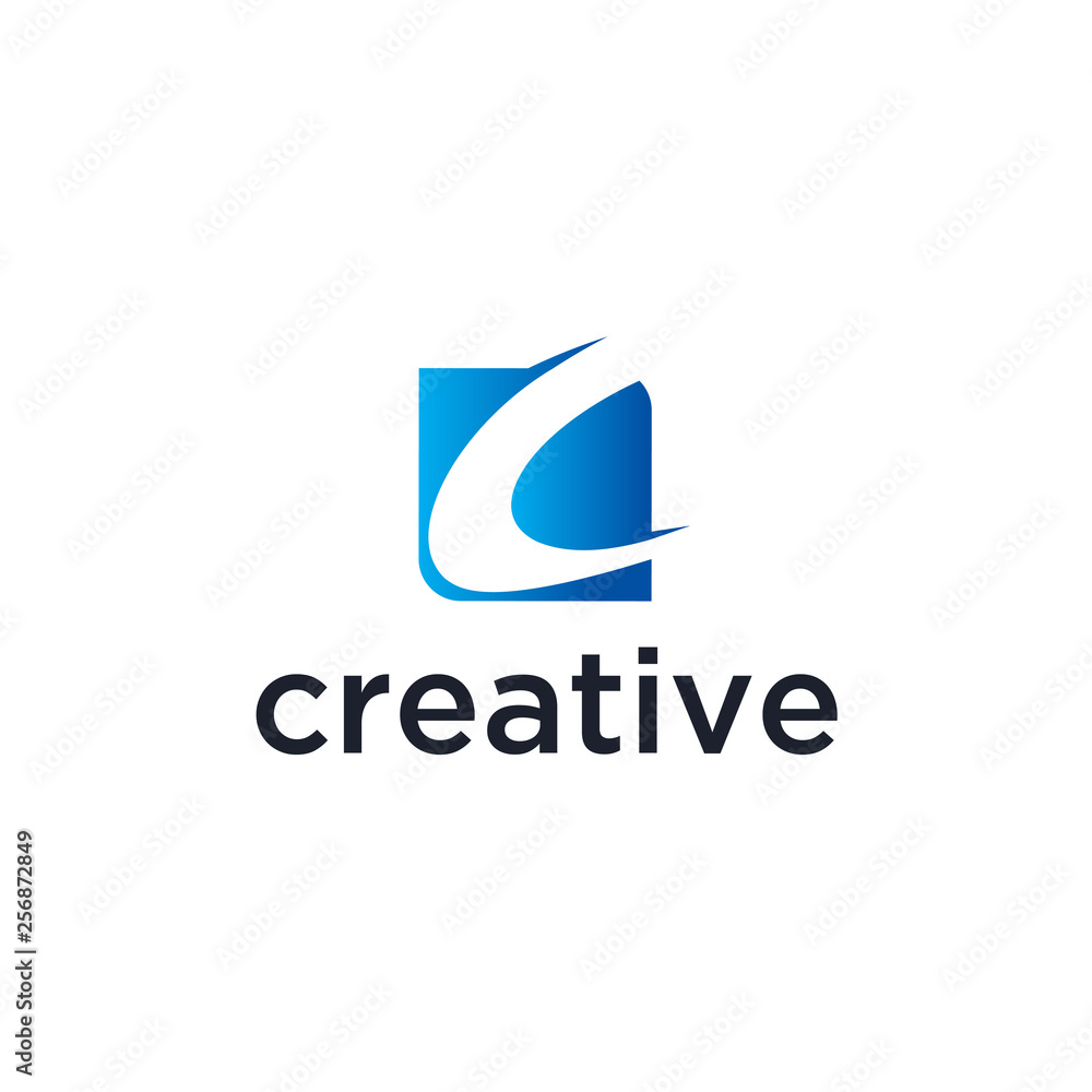 Poster Modern C initial logo, C Tech Initial logo vector 