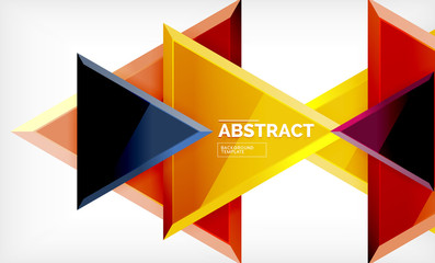 Triangular low poly background design, multicolored triangles