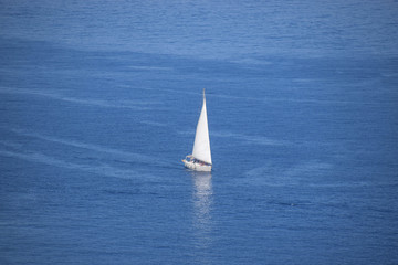 Fototapeta premium Segelboot, Segel, Meer, Griechenland, Weiß, Europa, Mittelmeer
