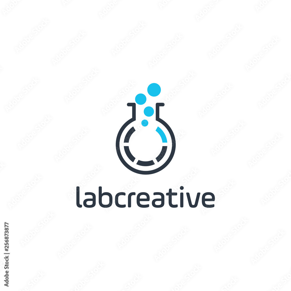 Poster abstract lab logo design for branding identity. Vector image. 
