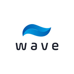 Abstract wave logo design template 