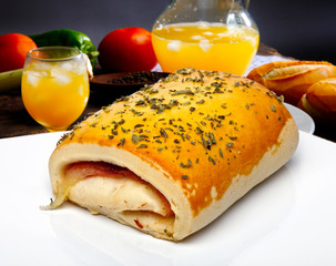 Brazilian Snack with cheese and ham