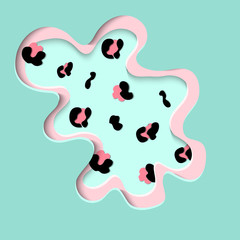 Leopard paper cut. Abstract paper cut. Vector background with blue color paper cut shapes. 3D abstract paper art style, design layout for  presentations, flyers, brochure cover.