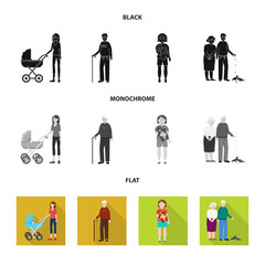 Vector illustration of character and avatar  sign. Collection of character and portrait vector icon for stock.
