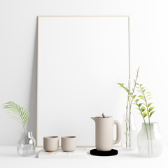 Poster Frame Mockup Interior with Decorations