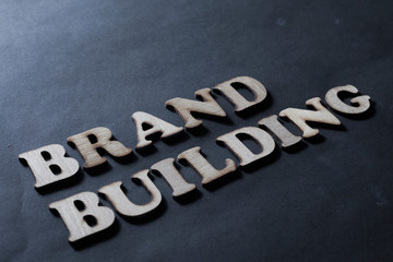 Brand Building. Business Marketing Words Typography Concept