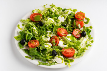 salad with cherry tomatoes and mozzarella