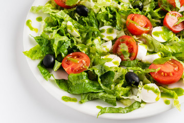 salad with cherry tomatoes and mozzarella