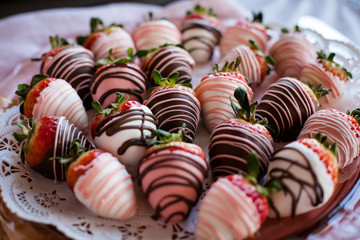 Pink and White Chocolate Covered Strawberries - Powered by Adobe